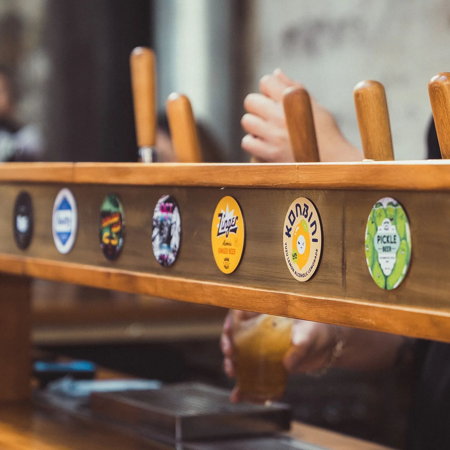 Beer handles at Garage Project Leeds Street