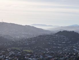 The Wrights Hill Fortress screen location, located in Karori overlooking Wellington from an old gun emplacement. The location includes historic monuments, underground landmarks, and tunnels.