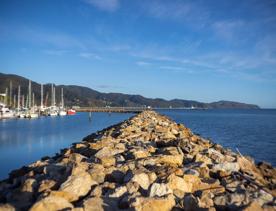 The screen location of Seaview Marina, with hundreds of boats berthed in the seaport.