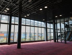 The screen location of Tākina, the large convention centre with unique designs and large open industrial feeling spaces.