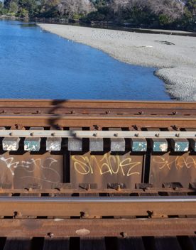Ava railway bridge crossing over Hutt River