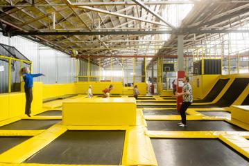 People jumping at Trampoline Park at Daytona Adventure Park in Upper Hutt.