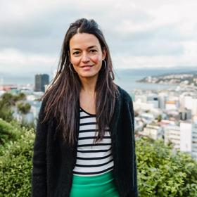 Missy Molloy at Victoria University of Wellington in Kelburn overlooking Wellington city.
