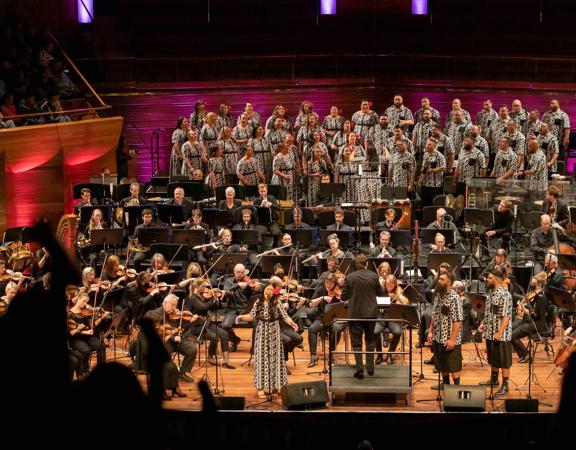 The New Zealand Symphony Orchestra performs 'Mana Moana' with the Signature Choir.