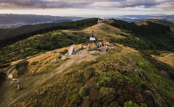 The view from the summit of Belmont Trig Track, a biking and walking trail in Lower Hutt.
