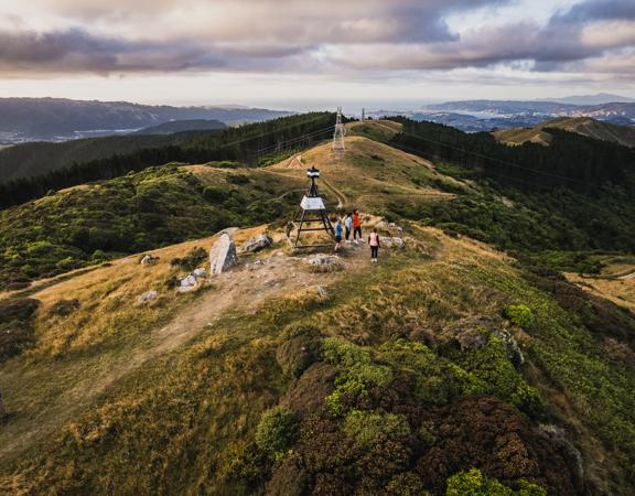 The view from the summit of Belmont Trig Track, a biking and walking trail in Lower Hutt.