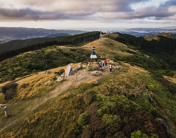 The view from the summit of Belmont Trig Track, a biking and walking trail in Lower Hutt.