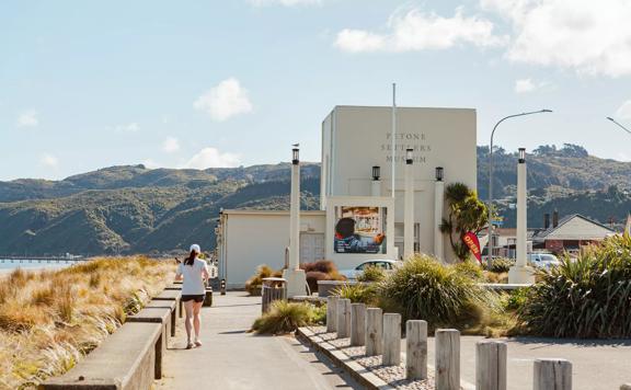 The exterior of the Petone Settlers Museum, a museum located in the Wellington Provincial Centennial Memorial, a historic building in Petone, Lower Hutt, New Zealand.