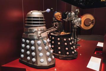 Three villainous robots from the BBC science fiction television show, Doctor Who, are on display at the Doctor Who Worlds of Wonder exhibition at Tākina Wellington Convention and Exhibition Centre.