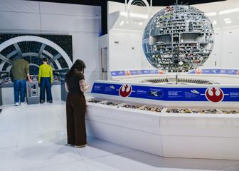 People exploring the LEGO® Star Wars: The Exhibition in Wellington