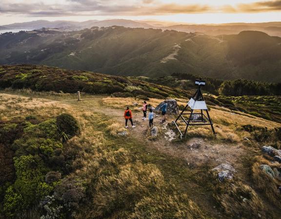 The view from the summit of Belmont Trig Track, a biking and walking trail in Lower Hutt.