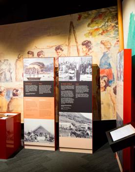 View of He Tohu exhibition display at The National Library of New Zealand.
