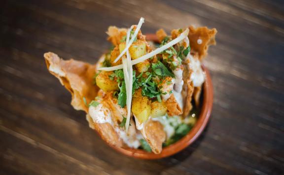 A colourful dish from Chaat Street, tapas-style Indian restaurant in Te Aro, Wellington.