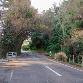 Ohariu Valley Road in Wellington travels through a slice of quintessential Kiwi countryside.