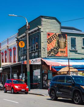 The outside of Fidel's Café located on Cuba Street near Able Smith Street in Te Aro, Wellington.
