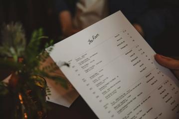 A hand holding a menu at The Ram.