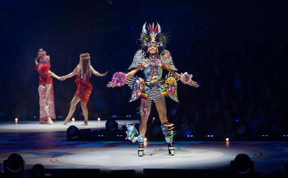'Earthling', a piece designed by Gill Saunders for the World of Wearable Art 2023 show in Wellington New Zealand.