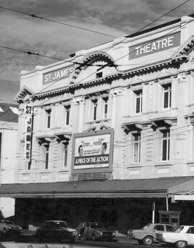 Black and white historic image of the St James Theatre. 50003-1840.