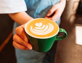 A flat white coffee from Sketchbook café.