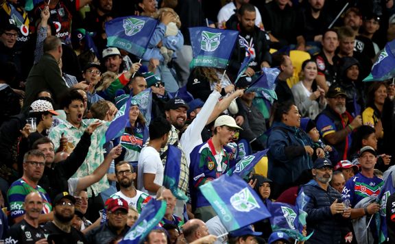 Fans during the NRL Premiership - One New Zealand Warriors v Newcastle Knights rugby league match in Wellington.