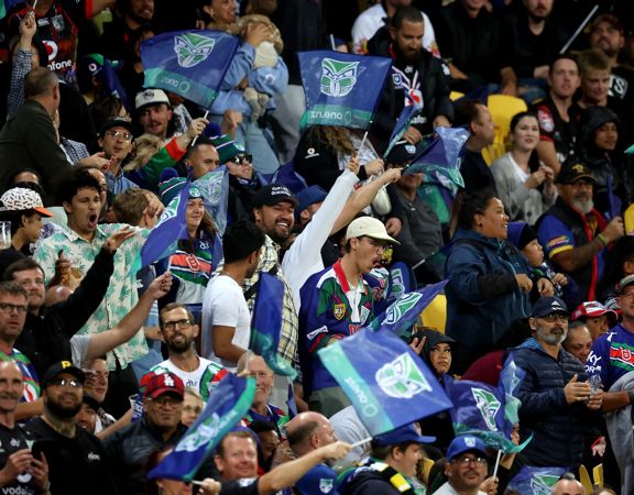 Fans during the NRL Premiership - One New Zealand Warriors v Newcastle Knights rugby league match in Wellington.