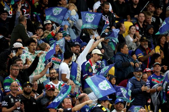 Fans during the NRL Premiership - One New Zealand Warriors v Newcastle Knights rugby league match in Wellington.