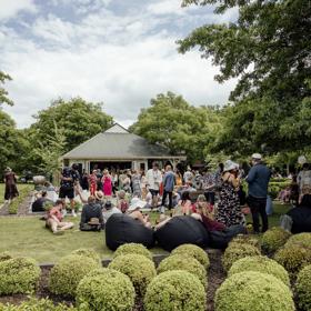 A social gathering at Palliser Estate Winery in Wairarapa on a summer day.