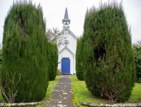 The screen location of Greytown, a historic small town featuring Victorian buildings,  stables, colonial cottages, and rural landscapes surrounding.