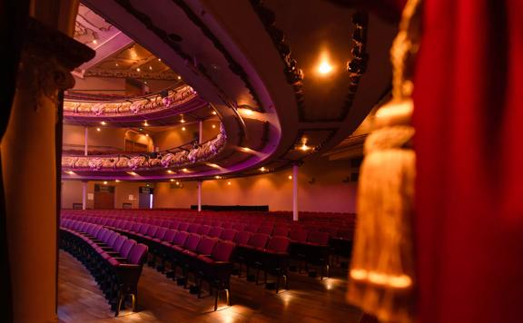 Empty seats inside the st James Theatre in Wellington.