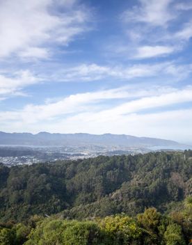 The Wrights Hill Fortress screen location, located in Karori overlooking Wellington from an old gun emplacement. The location includes historic monuments, underground landmarks, and tunnels.