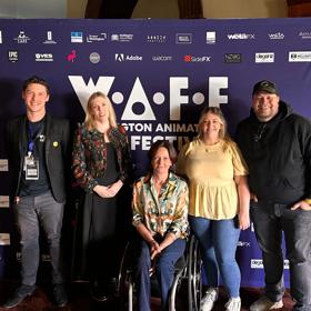 WellingtonNZ's Screen team with Wellington-based animator, Rachel Macindoe Barker, at the Wellington Animation Film Festival.