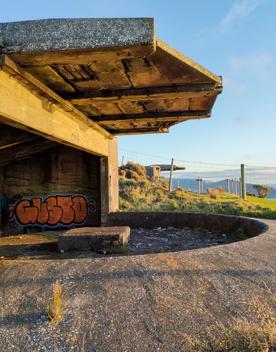 The screen location of West Wind Farm and Mākara Bunker at sunset, with 360 views of Wellington and the wind farm, as well as the historic fort Opau.