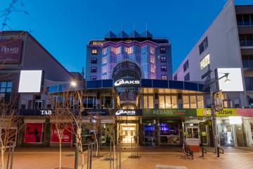 The exterior of Oaks Wellington Hotel on Courtenay Place.