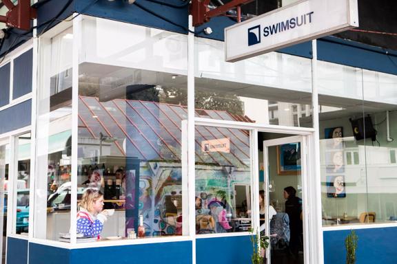 The exterior of Swimsuit café on Dixon Street in Te Aro, Wellington.