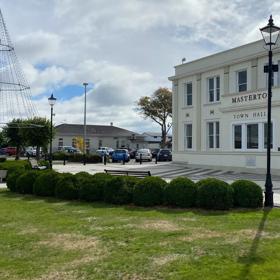 Masterton Town Hall is an old stone building.