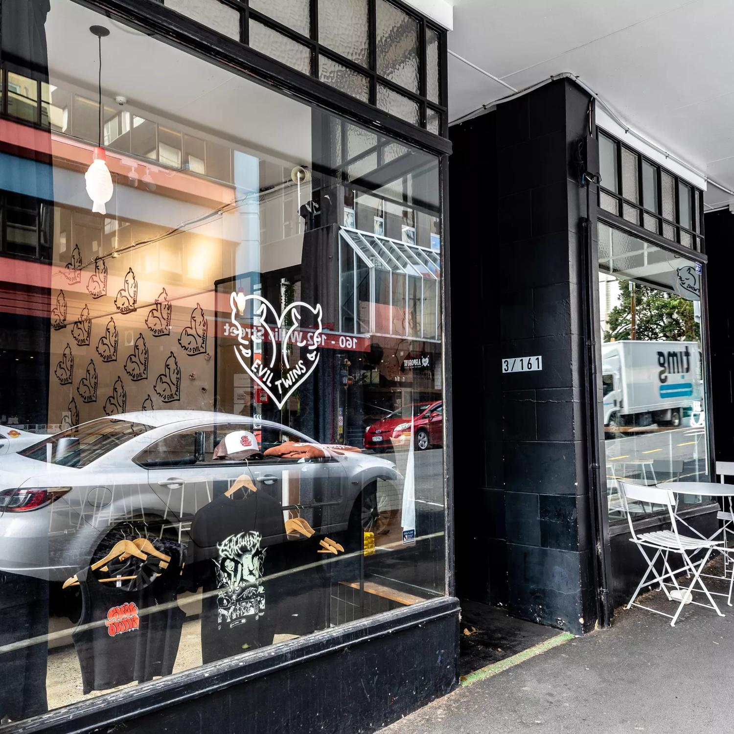 Exterior of Evil Twins.