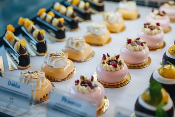 Petit Fours on display at April Patisserie