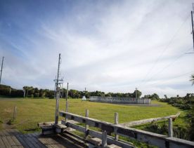 The Wrights Hill Fortress screen location, located in Karori overlooking Wellington from an old gun emplacement. The location includes historic monuments, underground landmarks, and tunnels.