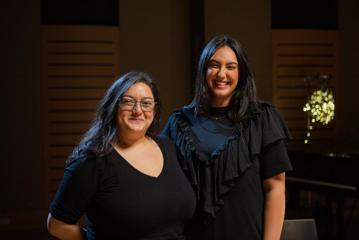 Filmmakers Pachali Brewster and  Jade Jackson on set of UNESCO Diverse Voices.