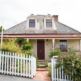 The exterior of Nairn Street cottage, Wellingtons oldest original cottage and heritage garden.