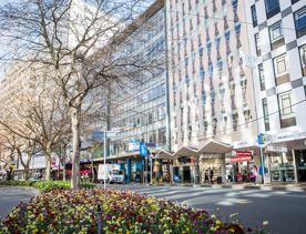 The buildings on Lambton Quay, a street in Wellington's city centre.
