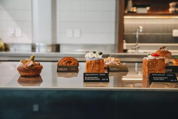 An assortment of pastries on the counter at Glou Glou, a café in Te Aro, Wellington. 