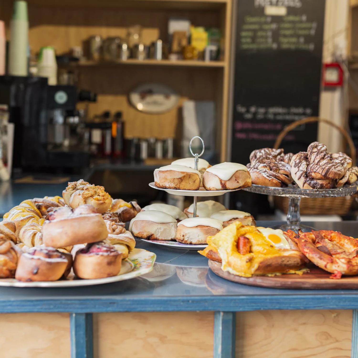 The pastry window at Little Bread Load, a bakery in Alicetown, Lower Hutt.