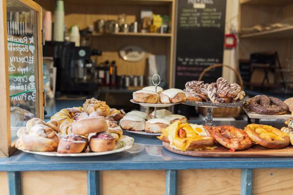 The pastry window at Little Bread Load, a bakery in Alicetown, Lower Hutt.