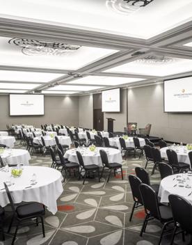 The Lambton Room at InterContinental has many round tables set in cabaret style.