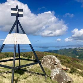 The view from the summit of Belmont Trig Track, a biking and walking trail in Lower Hutt. 